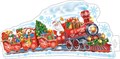 Вырубной плакат "Новогодний паровоз" 0-35-5054 0-35-5054