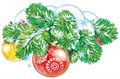 Новогодний плакат "Ветка с новогодними игрушками" ФМ1-15273 463-0-1120-3463-9
