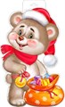 Плакат НГ фигурный  "Медведь" с мешочком P34-196 P34-196