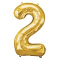 Фольгированный шар "2" золотой Ч07770 Ч07770