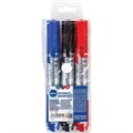 80470 Набор из 3-х перманентных маркеров. Тип стержня круглый. Размер стержня 2-3 мм, цвета: синий, черный, красный. 80470