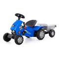 Каталка трактор с педалями Turbo-2 синяя с полуприцепом 84651 П-Е /1/ 259-279