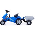 Каталка трактор с педалями Turbo-2 синяя с полуприцепом 84651 П-Е /1/ 259-279