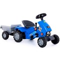 Каталка трактор с педалями Turbo-2 синяя с полуприцепом 84651 П-Е /1/ 259-279