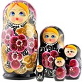 Деревянная Матрешка 5 мест голубоглазая- черная MS0503nefe-03 478-129