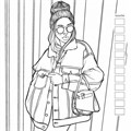 Раскраска Fashion Girl для работы маркерами сиреневая обложка, девушка в очках 978-5-00141-938-9 601-339