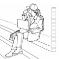 Раскраска Fashion Girl для работы маркерами сиреневая обложка, девушка в очках 978-5-00141-938-9 601-339