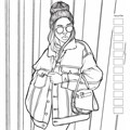 Раскраска Fashion Girl для работы маркерами белая обложка, девушка с фотоаппаратом 9785001419358 401-729