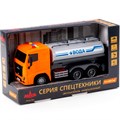 Автомобиль поливочный МАЗ оранжевый инерц. свет, звук в кор. 67279 П-Е /8/ 104-909