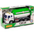 Автомобиль  с цистерной Сити инерц. свет, звук зеленый в коробке 86402 П-Е /8/ 201-687