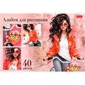 Альбом для рисования 40 л. А4 Стильные красотки 40А4тВ Hatber 893-785