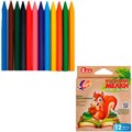 Карандаши восковые 12 цв. Zoo 12С865-08 /ЛУЧ/ 392-831