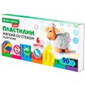 Пластилин 6цв мягкий восковой 90г. KIDS со стеком106493 BRAUBERG 896-082