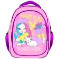 Рюкзак школьный облег. с анатомической спинкой, 3 отд. на молнии Девочка на роликах 70400 888-056