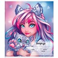 Тетрадь 18 л. клетка Девушка с барсом 67627 898-705