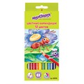 Карандаши цветные 12 цветов В гостях у букашек Юнландия 181378 891-878