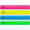 Линейка пластик 20см СТАММ 2 шкалы,  непрозрачная, неоновые цвета, ассорти351472 889-459