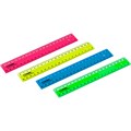 Линейка пластик 20см СТАММ 2 шкалы,  непрозрачная, неоновые цвета, ассорти351472 889-459