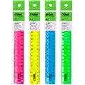 Линейка пластик 20см СТАММ 2 шкалы,  непрозрачная, неоновые цвета, ассорти351472 889-459