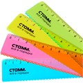Линейка пластик 15см СТАММ с волнистым краем, прозрачная, неоновые цвета, ассорти 351446 889-458