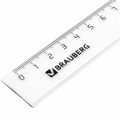 Линейка 20 см пластик прозрачная 210606 BRAUBERG 892-293