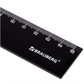 Линейка 15 см пластик непрозрачная  черная 210774 BRAUBERG 896-605