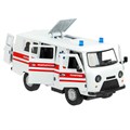 Модель FY2418P-1 UAZ УАЗ 452 СКОРАЯ, 18,5 см, св-зв,дв,люк,баг,ин,бел Технопарк 439-692