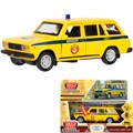 Модель 2104-12SLPOL-YE свет-звук ВАЗ-2104 жигули милиция 12 см,двери,желтый Технопарк в кор. 439-563
