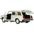 Модель 2104-12-SR ВАЗ-2104 ЖИГУЛИ 12 см, двери, багаж, инерц, серебристая Технопарк в кор. 439-503
