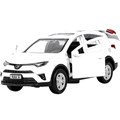Модель RAV4-WH-WOD TOYOTA RAV4 длина 12 см двери, багажн, инерц. белый Технопарк в кор. 439-371