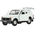 Модель LADA4X4-12-WH LADA 4х4 12 см, двери, багаж, инерц,  белый Технопарк  в кор. 439-348