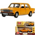 Модель 2107-12-YE ВАЗ-2107 длина 12 см, двери, багаж, инерц, желтый Технопарк  в кор. 139-989
