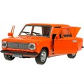 Модель 2101-12-OG ВАЗ-2101  длина 12 см, двери, багаж, инерц, оранжевый Технопарк  в кор 139-983