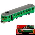 Модель COMTRAIN-19SL-GN ЭЛЕКТРИЧКА длина 19 см, двери, инерц, зеленый Технопарк в коробке 438-791