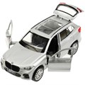 Модель X5-12-SR BMW X5 M-SPORT 12 см, двери, багаж, инерц, серебристый Технопарк  в коробке 438-902