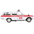 Модель 2402-12AMB-WH ГАЗ-2402 Волга Скорая белая Технопарк в коробке 340-564