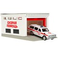 Модель GARAGESMA-20PLAMB-GAZ ГАРАЖ СКОРАЯ ПОМОЩЬ 20,5 см, ГАЗ-2402, бел Технопарк  в коробке 438-904