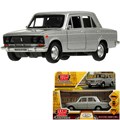 Модель 2106-12-SR ВАЗ-2106 жигули 12 см, двери, багаж, инерц, серебристый Технопарк в кор. 439-529