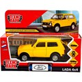 Модель LADA4X4-12-YE LADA 4х4 12 см, двери, багаж, инерц,  желтый Технопарк  в кор. 439-339
