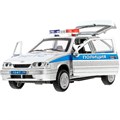 Модель 2113-12SLPOL-SR свет-звук ваз-2113 12 см, двери,ПОЛИЦИЯ серебристый Технопарк  в кор. 439-346