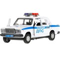Модель 2107-12SLPOL-WH ВАЗ-2107 ПОЛИЦИЯ, свет-звук, длина 12 см,белый Технопарк  в кор. 139-991