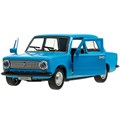 Модель 2101-12-BU ВАЗ-2101  длина 12 см, двери, багаж, инерц, синий Технопарк  в коробке 239-993