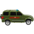 Модель PATRIOTBLACK-22PLARR-GN УАЗ ПАТРИОТ АРМИЯ РОССИИ 22 см Технопарк  в коробке 438-746