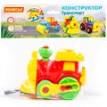 Конструктор-транспорт Паровозик 25эл. в пак 77134 П-Е /8/ 524-187