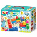 Конструктор Мягкие кирпичики plus.Веселый транспорт 21 дет+колесики 04033 524-985
