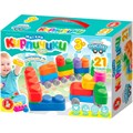 Конструктор Мягкие кирпичики plus.Веселый транспорт 21 дет+колесики 04033 524-985