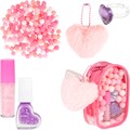 Набор косметики блеск д.губ,лак д.ногтей peel-off,косметичка роз.,пушистый брелок Т26342 696-289