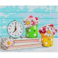Набор для творчества Алмазная мозаика 40*50 см полное заполнение Часы и цветы Ам-144 LORI 993-223