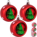 Елочный набор Шары красный с елочкой 3шт. в кор. FG240519083Q 151-905