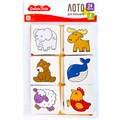 Лото для малышей Зверята 4 карточки, 24 фишки Baby Toys 05613 810-414
